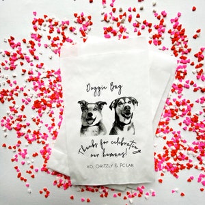 Custom Pet Favor Bag Wedding Guest Favors Bulk 2 Pets Doggie Bag image 2