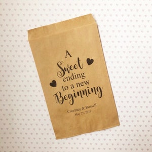 A Sweet Beginning | Personalized Cookie Bags | White Cookie Favour Bags | Wedding Favours Bags