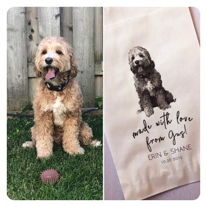 Dog Treat Favor Bag Wedding Guest Favors Bulk Custom Pet Favor Bag Pet Name Thanks For Celebrating My Humans Doggie Bag image 7