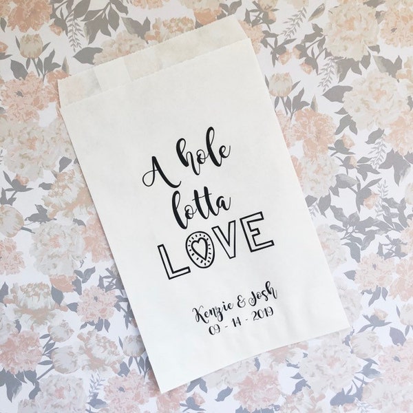 A Hole Lotta Love Personalized Donut Bags | Donut Favor Bags | Wedding Favors Bags