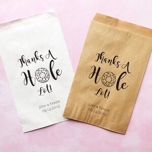 Thanks A Hole Lot Personalized Donut Bags |  Donut Favor Bags | Wedding Favors Bags
