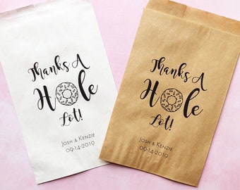 Thanks A Hole Lot Personalized Donut Bags |  Donut Favor Bags | Wedding Favors Bags