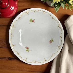 Noritake Japan Bread and Butter Plate Pink Rose Floral Gold Trim Porcelain Dessert Plate Cottagecore Tableware Replacement China