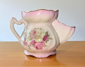 Old Foley James Kent England Shaving Mug Pink Floral Porcelain Shaving Cup with Scuttle Gold Trim Barber Mug Cottagecore Bathroom Decor