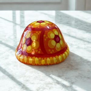 Mexican Folk Art Talavera Pottery Turtle Shell Shape Florals Aesthetic Vintage Home Decor Collectable Decorative Art Piece