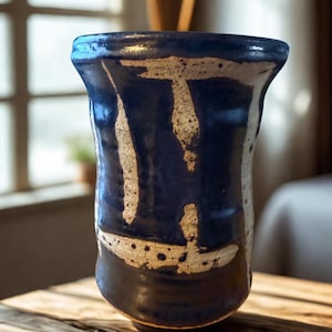 Studio Pottery Clay Dry Flower Branch Vase Or 'Tree Form Vase' Wax Resist Glaze Impressed Marks 'SN' Home Decor Collectable