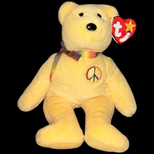 Beperkte Hoeveelheden Zeldzame TY Beanie Baby Peace II de Beer Met Tag Gepensioneerd Knuffel Pluche Home Decor Collectable Soft speelgoed