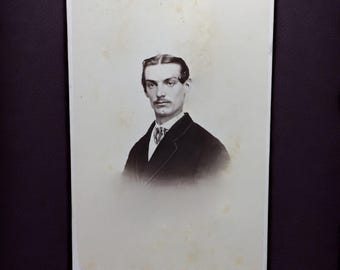 Antique Victorian Carte de Visite Photograph CDV Portrait Gentleman Brantford Ontario Canada S Park Artist Gothic Dark Academia Ephemera