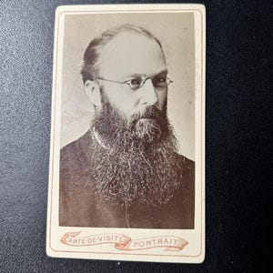 Carte de Visite Cabinet Card 1800's Bearded Gentleman with Glasses Portrait Photograph The Excelsior High Class Photographic Studio 2"x 4"