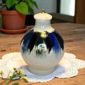 Handmade Pottery Oil Lamp | Marked MCox | Ceramic Oil Lamp | Unique Home Decor | Rustic Decor | Gift Idea | Artisanal Home Decor | Unique