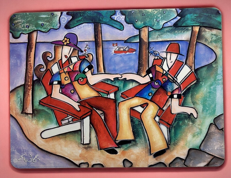 Pop Artist Eric Waugh 'paddle Pals' 'A Shore Thing' Pop Fusion Colorful