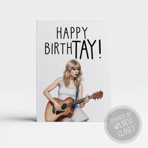 Cute Taylor S. inspired Birthday Card - Happy Birthday Greeting Card - Swifties Fan - Card for Her or Him