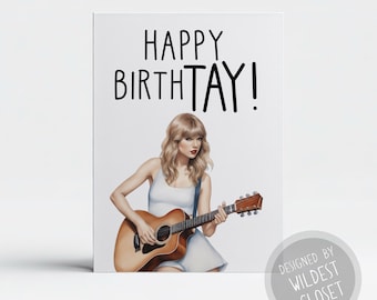 Cute Taylor S. inspired Birthday Card - Happy Birthday Greeting Card - Swifties Fan - Card for Her or Him