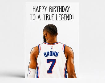 Jaylen Brown Inspired Happy Birthday To A True Legend - Happy Birthday Greeting Card - Card For Friend - Basketball Card