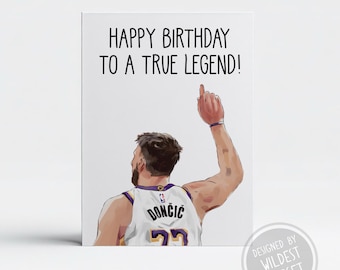 Luka Doncic Inspired Happy Birthday To A True Superstar - Happy Birthday Greeting Card - Card For Friend - Basketball Card