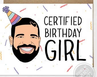 Certified Birthday Girl Happy Birthday Greeting Card - Birthday Gift - Card for lover, friend, Fan