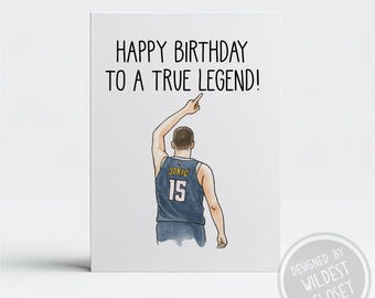 Nikola Jokic Inspired Happy Birthday To A True Superstar - Happy Birthday Greeting Card - Card For Friend - Basketball Card