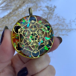 Metatron orgonite pendant/Metatron necklace/archangel Metatron necklace/black tourmaline necklace/