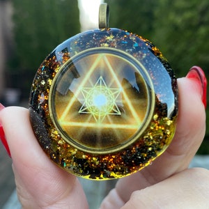 Merkaba necklace/orgonite pendant/ necklace/crystal necklace /Citrine necklace/