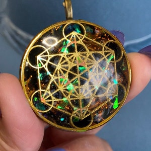 Metatron orgonite pendant/Metatron necklace/archangel Metatron necklace/black tourmaline necklace/