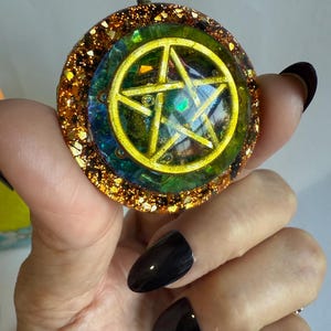 Pentagram necklace/orgonite pendant/crystal healing/made USA