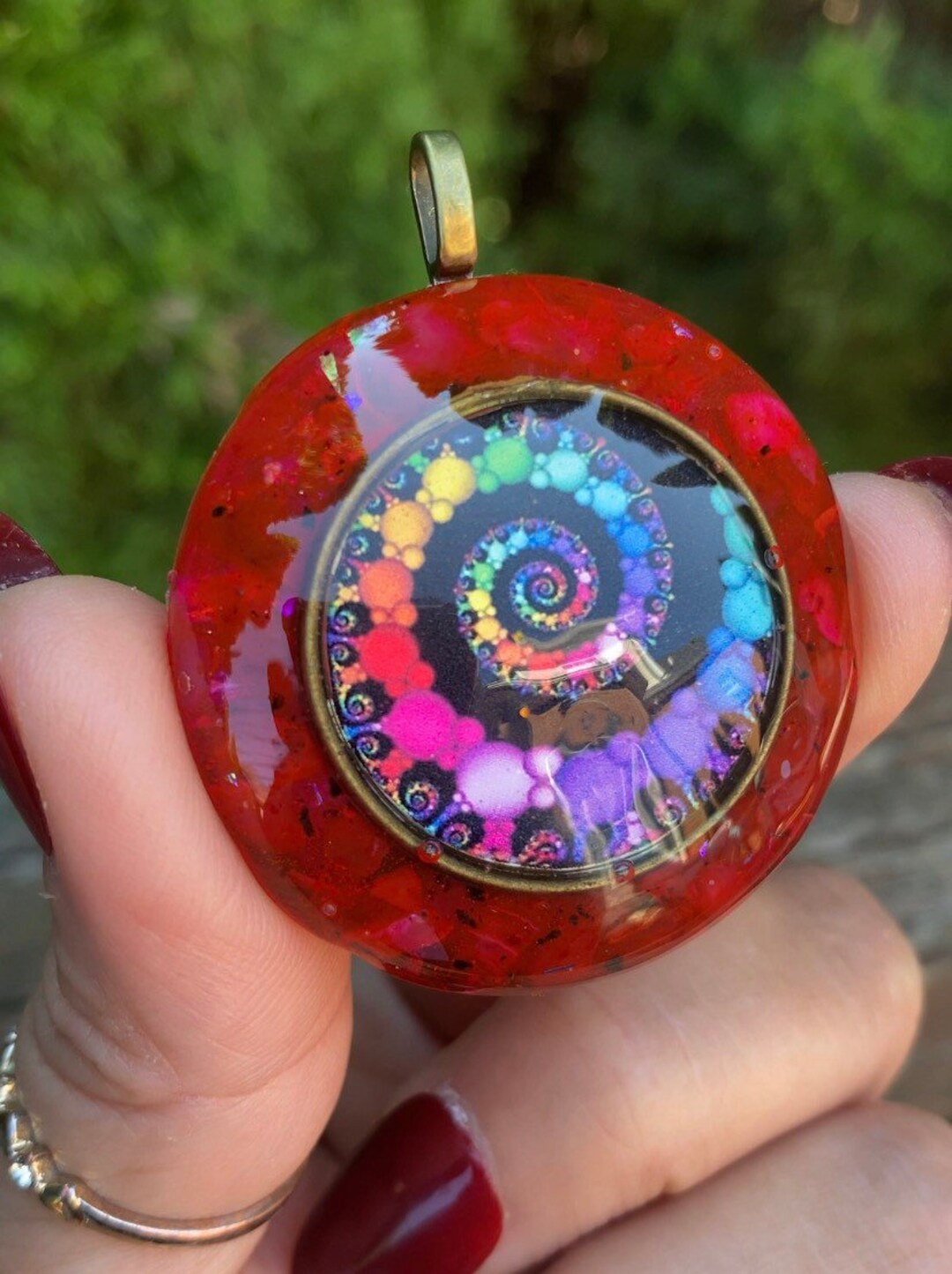 Spiral Necklace Pendant/ Crystal Necklace/black Etsy