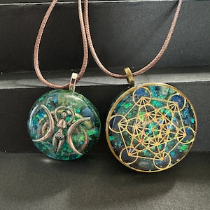 2 Metatron orgonite pendant Bundle /Goddess Triple Moon  Moonstone necklace/Metatron necklace/archangel Metatron necklace/ necklace/