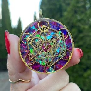 Metatron Orgonite Pendant: Amethyst, Lapis Lazuli & Copper Necklace