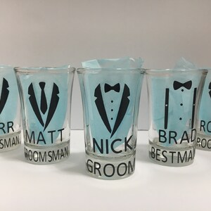 Personalized Groomsmen shot glasses | Personalised Groom shot glasses | Custom shot glasses | Groomsmen gift |Groomsmen Proposal |Groom Gift