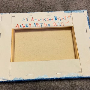 SALE 8 by 6 Montage Canvas 3D Art Made from UpCycled Found Items Alley Art Entitled: All Americana Rejects 1 image 3