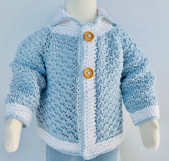Hand Knit Baby Boy Sweater and Hat RACER Layette Set Baby Etsy