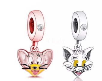 CAT ENAMEL Necklace Silver Plated chain Present in Gift Bag & TOM CUTE JERRY CAT ENAMEL Necklace Silver Plated chain Present in Gift Bag & TOM CUTE JERRY