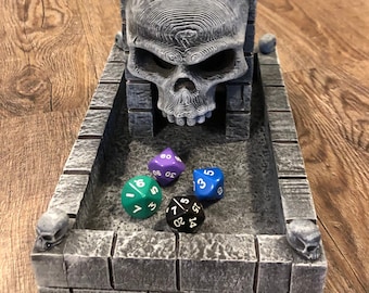 Dice Tower & Tray for Dice Games Skull Dice Tower Dungeons and Dragons Pathfinder RPG DND D20