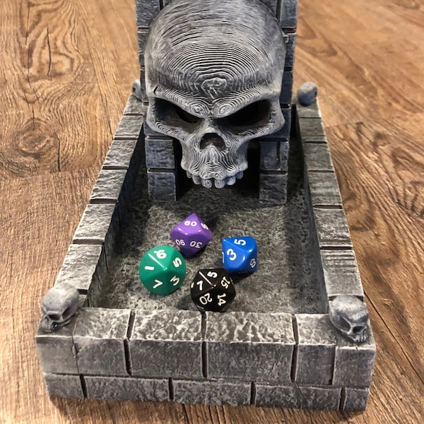 Dice Tower Skull Etsy