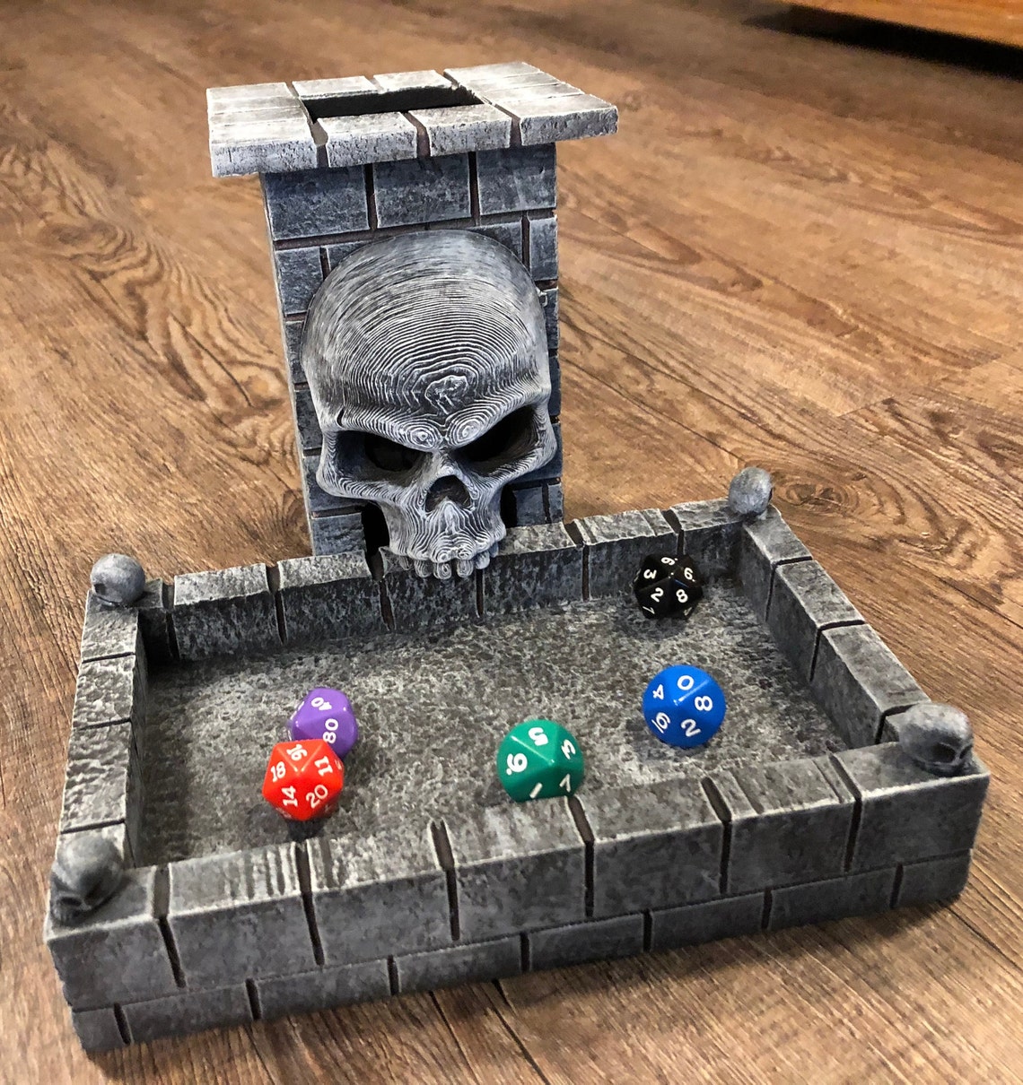 Dice Tower & Tray for Dice Games Skull Dice Tower Dungeons and Etsy