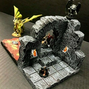Dungeon Lava Entrance Set Dungeons and Dragons Pathfinder dnd Terrain Scenery