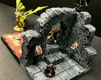 Dungeon Lava Entrance Set Dungeons and Dragons Pathfinder dnd Terrain Scenery