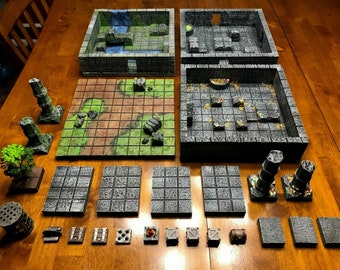 Big Dungeon Chunks Deluxe Set Terrain 28mm Dungeons & Dragons Pathfinder rpg