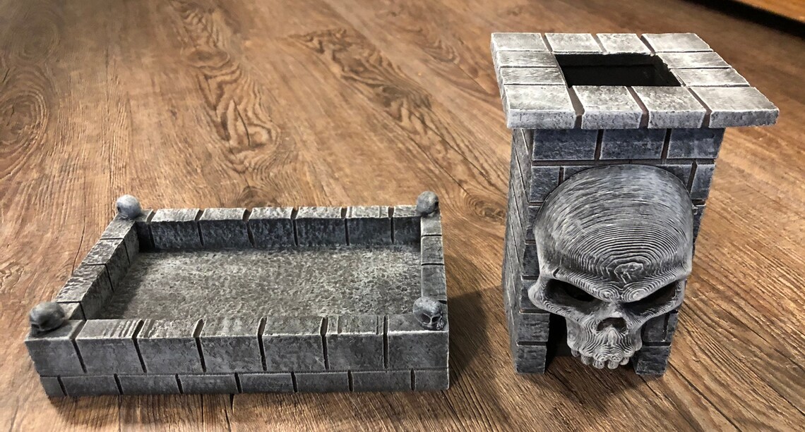 Dice Tower & Tray for Dice Games Skull Dice Tower Dungeons and Etsy