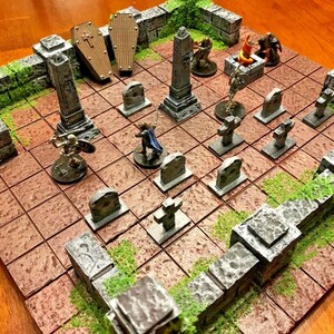 Cemetery Set 2 Terrain 28mm Dungeons & Dragons Pathfinder Wargame graveyard crypt