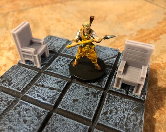 Chair pack set - 28mm scale for tabletop gaming - D&D, Pathfinder, Warhammer - unpainted