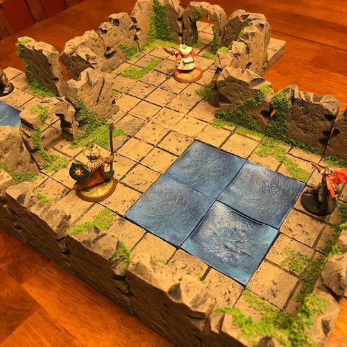 Dungeon Big Cave Modular Tile Set 28mm Dungeons &amp; Dragons Pathfinder ...