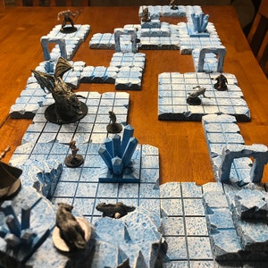 Dungeon Ice Cavern Terrain Set 28mm Dungeons & Dragons Pathfinder  wargaming