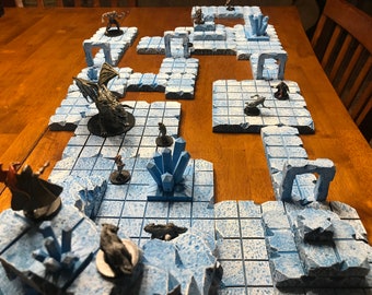 Dungeon Ice Cavern Terrain Set 28mm Dungeons & Dragons Pathfinder  wargaming