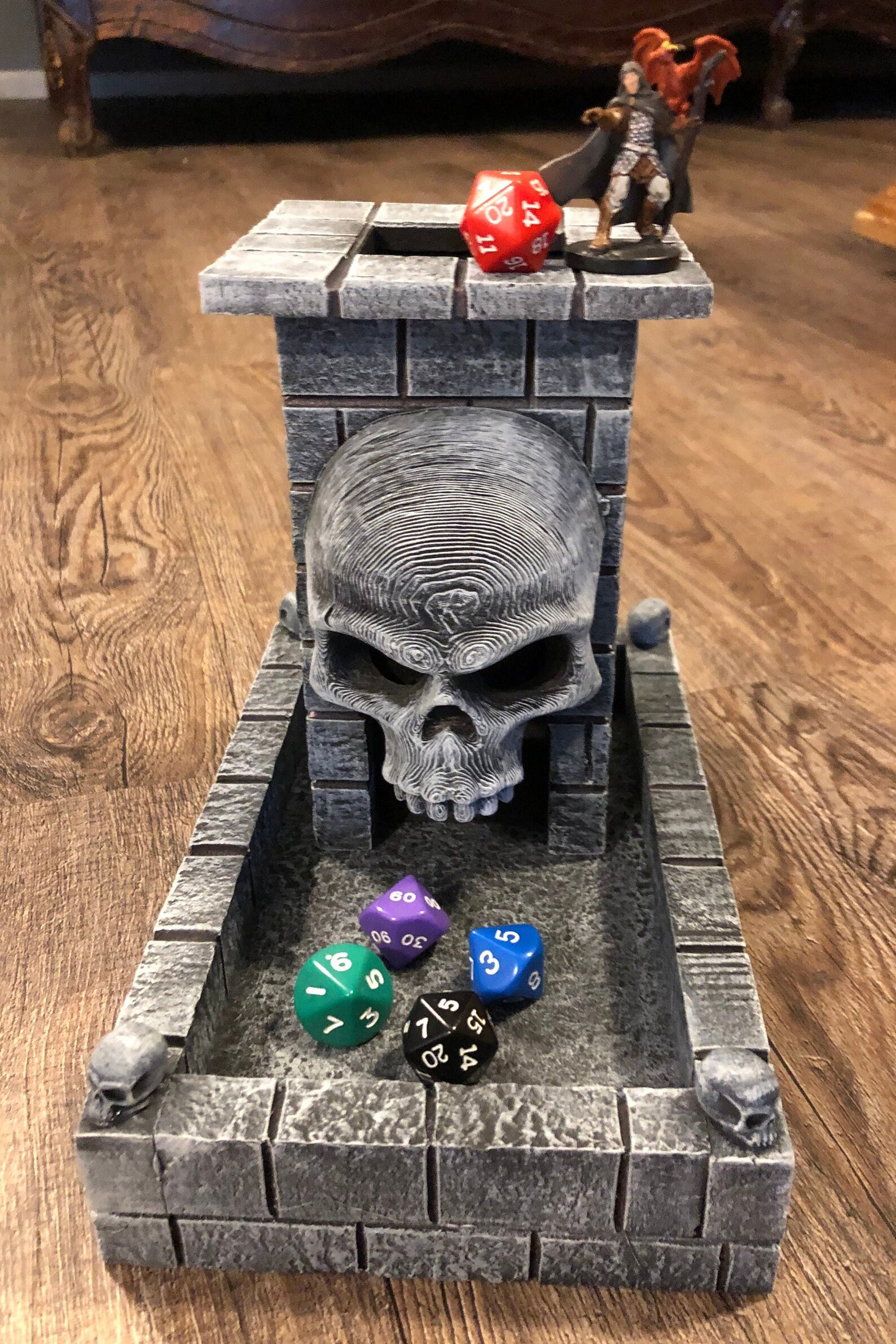 Dice Tower & Tray for Dice Games Skull Dice Tower Dungeons and Etsy