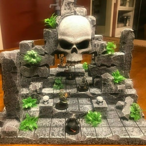 Skull Temple Ruin Set 28mm Dungeons and Dragons Pathfinder d&d Terrain Scenery