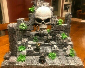 Skull Temple Ruin Set 28mm Dungeons and Dragons Pathfinder d&d Terrain Scenery