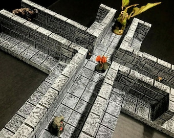 Dungeon Hallway Modular Wargame Terrain Scenery Dungeons & Dragons Pathfinder
