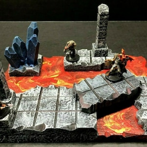 Dungeon Small Lava Ruin Set 28mm terrain Dungeons & Dragons Pathfinder dnd