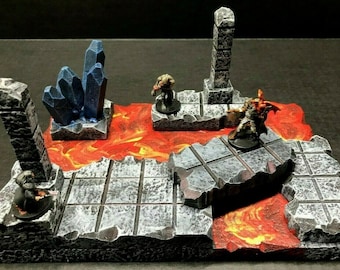 Dungeon Small Lava Ruin Set 28mm terrain Dungeons & Dragons Pathfinder dnd